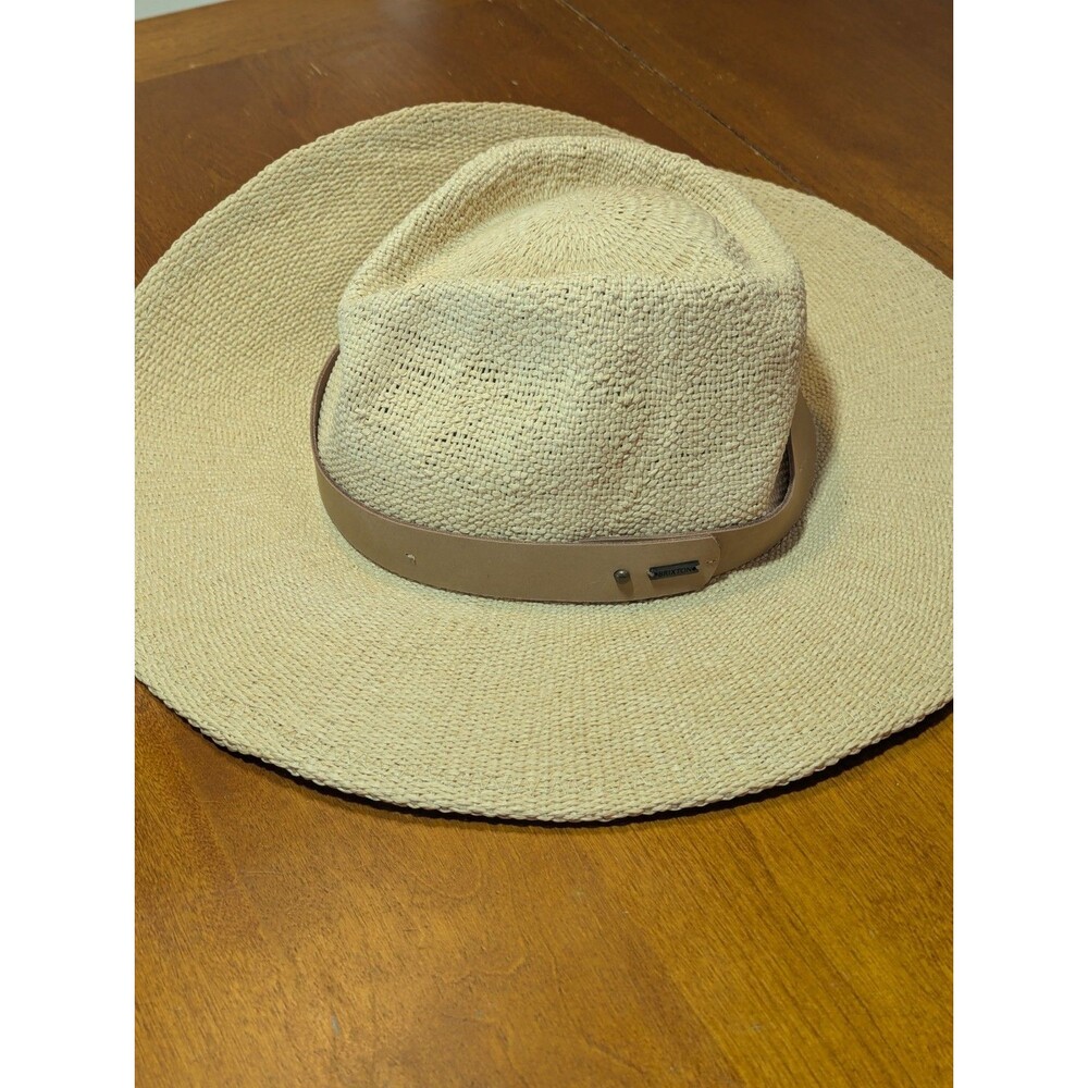 Brixton Eleanor Straw Hat NWT Natural Tan Wide Brim Sun Fedora Boho Large 60cm